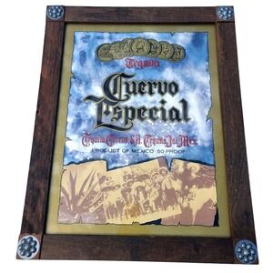 Vintage Jose Cuervo Especial Tequila Bar Mirror Wood Frame Heublein Original Box